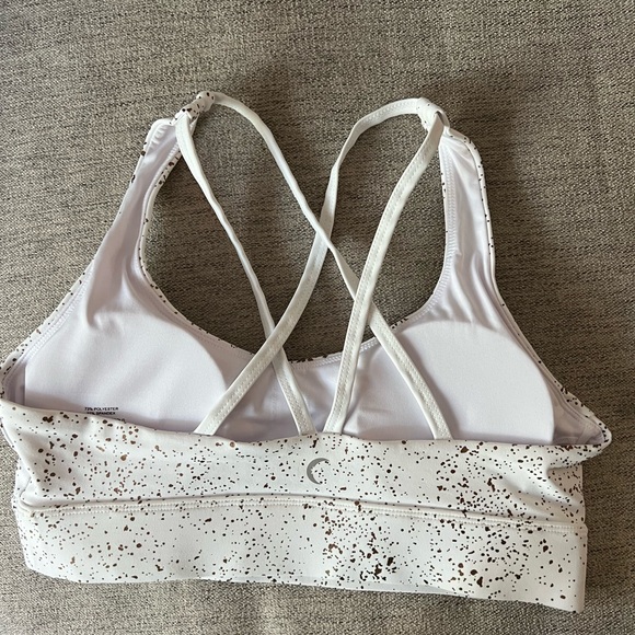 Zyia White Stay Gold Light n Tight Strappy Bra Medium - Picture 2 of 3